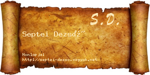 Septei Dezső névjegykártya