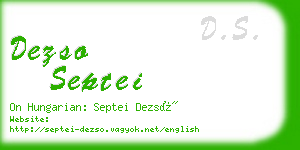 dezso septei business card
